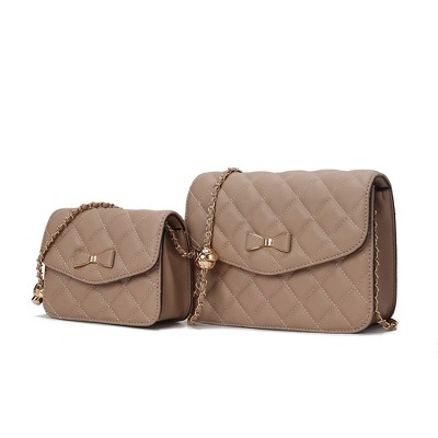 MKF Collection Blossom Quilted Shoulder Bag with a Mini Bag set by Mia K