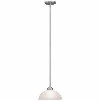 Somerset Brushed Nickel Mini Pendant with Satin Glass