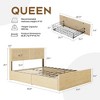 Brafab Natural Rattan Queen Size Bed Frame with Wooden Headboard and 4 Storage Drawers,Beige - 2 of 4