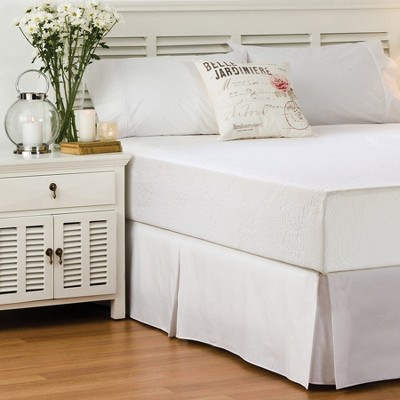 Eggplant Twin Polyester Pleated Bed Skirt with Split Corners