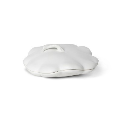 Park Hill Collection Matte White Lidded Ceramic Pumpkin Bowl, Small