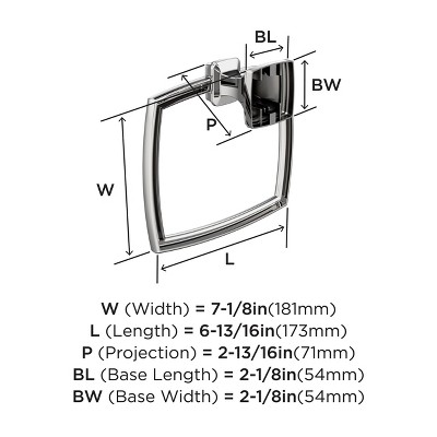 Amerock Chrome Wall Mounted Towel Ring