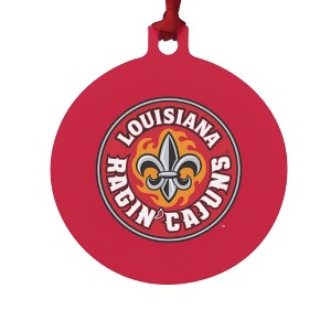 University of Louisiana at Lafayette Primary Logo Aluminum Holiday Christmas Tree Ornament  3.0" (7.6 cm) x 3.37" (8.6 cm) - 1 of 4