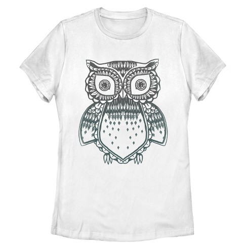 Women's Lost Gods Sunflower Owl T-shirt - White - 2x Large : Target