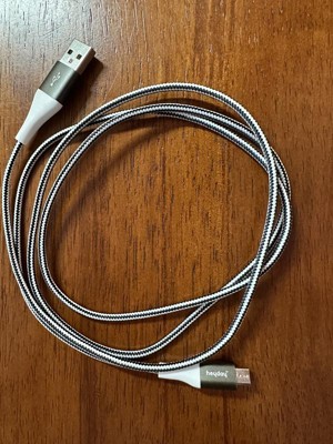 6' Lightning To Usb-a Braided Cable - Heyday™ Black/white/gunmetal : Target