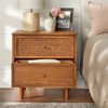 Lifestorey Maxwell 2 Drawer Mid-Century Modern Nightstand Natural Cane/Blonde Oak - 3 of 4