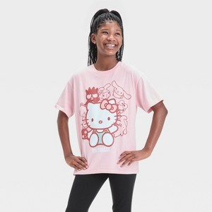 Girls' Hello Kitty and Friends Oversized Graphic T-Shirt - Pink - 1 of 4