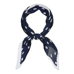 Allegra K Women's Polka Dot Pleated Neck Scarf Rhombus Handkerchief 40x18 inches(LxW) 1 Pc - 1 of 4