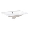 ChicFurnit Bathroom Sinks 24 Inch Ceramic Vanity Top with White Basin and Pre-Drilled Faucet Holes for Bathroom, White, 24"*18"*6.6" - 2 of 4