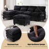 MOONMISS 106" U Shape 4 Seat Chenille U-Shaped Sleeper Sofa with Chaise Lounge, Ottoman & Pillows for Living Room - 3 of 4
