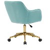 NicBex Armless Home Office Chair with Adjustable Height Modern Rotatable Velvet Computer Chair with 5 Casters for Office, Study, Bedroom, Light Blue - 4 of 4
