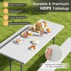 Tangkula Folding Picnic Table w/ 2 Benches 6 FT Camping Table Set w/ All-Weather HDPE Tabletop Grey - 4 of 4