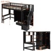 Twin Size Loft Bed with Study Desk, Open Shelves, and Fence Design, Solid Wood Frame, No Box Spring Needed - 3 of 4