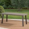 69'' Modern Industrial Acacia Wood Patio Dining Table,Metal Rectangle Kitchen Dining Table for 6,Outdoor Dining Table for Garden Deck-Coolbibila - 2 of 4