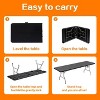 SUGIFT 8ft Portable Plastic Folding Tables for Home Garden Office Indoor Outdoor, Black - 4 of 4