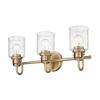 Kinsley 3-Bulb Glass Vanity Light - Industrial Style, Dimmable, Damp Rated, 22" Wide - 3 of 4