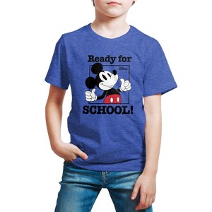 Boys' - Disney - Mickey Mouse Ready For School Short Sleeve Graphic T-Shirt - 1 of 4
