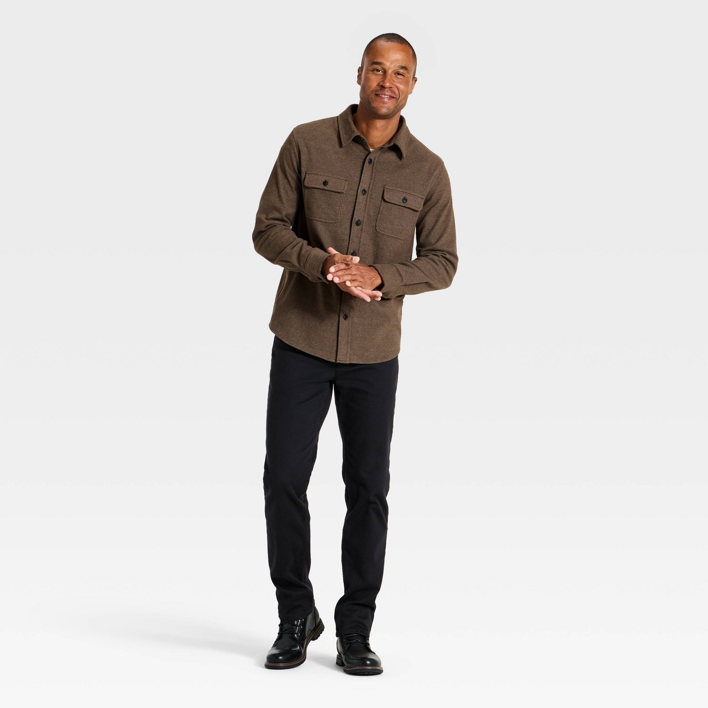Мужская рубашка Goodfellow & Co Vintage Brushed Button-Up, цвет: Коричневый — фото 3