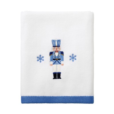 Avanti Linens Sparkle Fingertip Towels - 2 Pack, Embroidered Snowflake, White Velour With Red Border, 11x18 Inch - View #6