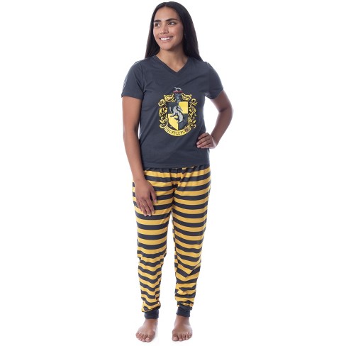 Harry Potter Womens' Hufflepuff Crest Jogger Pajama Set-all Houses