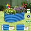 40 x 24 x 18 in. Galvanized Steel Oval Outdoor Raised Garden Beds, Eco-Safe Metal Kids Planter Box (3-Pack) - 3 of 4