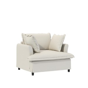 37" Chenille Oversized Single Sofa Module with Wide Seat and Pillows - 1 of 4