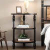 End Table 3-Tier Round Side Table Living Room Accent Table with Storage Shelf and Metal Industrial Wood Bed Side Table/Night Stand for Bedroom - 2 of 4
