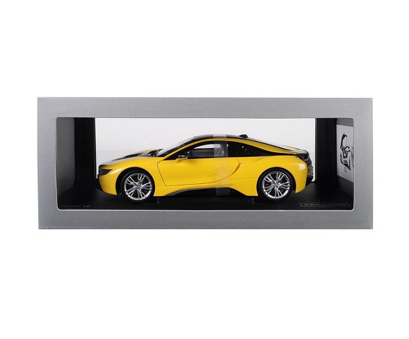 BMW i8 Speed Yellow with Black Top 1/18 Diecast Model Car by Paragon