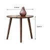 25.6" Walnut Solid Oak Wood Coffee Table,Mid Century Modern Pebble Shaped Accent Side Table for Living Room,Small Spaces-Baofuwish - 4 of 4