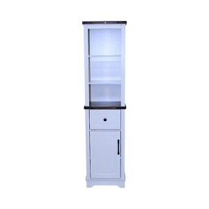 Okak Narrow Freestanding Bathroom Storage Cabinet with Adjustable Shelves,Tall Linen Tower with Drawer for Bathroom,Living Room - 1 of 4