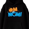 Sesame Street On Nom Cookie Monster Text Youth Black Long Sleeve Hooded Sweatshirt - 2 of 3