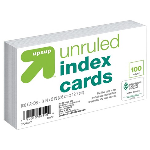 Index Cards, 5 Super Bright Assorted Colors, Unruled, 3 x 5, 100