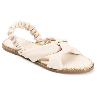 Journee Collection Womens Kiandra Espadrille Flat Sandals Ivory 10
