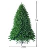 5FT Artificial Green Christmas Tree - 600 Realistic PVC Tips, Hinged Design, Sturdy Metal Stand - 2 of 4