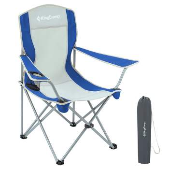 KingCamp Lightweight Folding Outdoor Lounge Chair with Cupholder and Adjustable Armrests for Camping, Sporting Events, or Tailgating