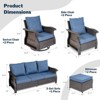 SUGOLD Hand Woven Wicker Patio Conversation Set with Blue Cushions - 2 of 4