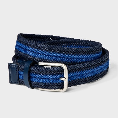 Men's Solid Webbed Belt - Goodfellow & Co™ Blue M