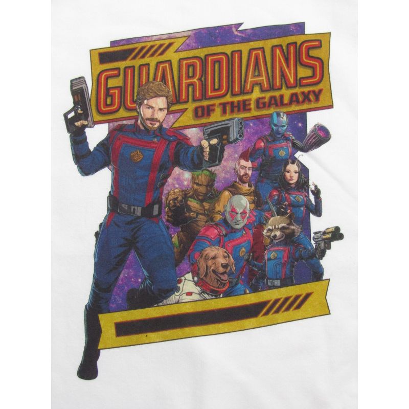 Guardians of the Galaxy: Vol. 3 Comic Art Characters Men's White Crew Neck Sweatshirt, 2 of 4