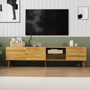LOVSON 70''Mid-Century Modern TV Console with Storage Space TV Media Console for Living Rooms and Bedrooms - 1 of 4