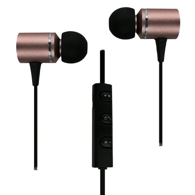 Morpheus 360 EB3500R Metal Wireless In-Ear Headphones, Bluetooth Earbuds with Microphone, 8 Hour Playtime, Inline Audio Controls, Sweat-Proof IPX4, For Work, School, Office, Rose Gold