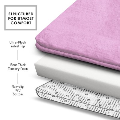 Lavender Dream Velvet Memory Foam 2-Piece Bath Mat Set