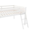 Gulches Full Size Wood Low Loft Bed - Convertible Left/Right Ladder, Solid Pine Wood, White - 3 of 4