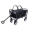 Racxily Collapsible Wagon Cart with Wheels Foldable, Heavy Duty Utility Wagon Grocery Carts w/ 3pcs plastic Liner bag /Cover - 3 of 4