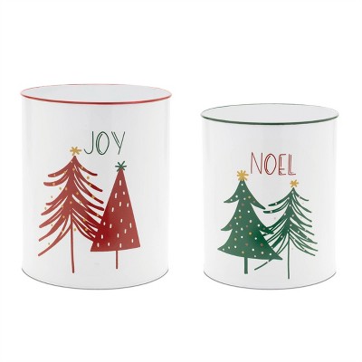 Metal Joy and Noel Planter (Set of 2)