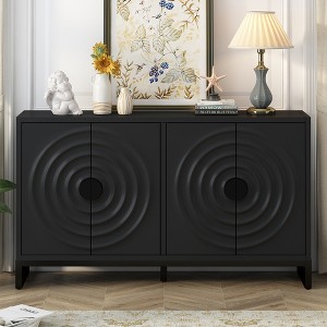 Bella Depot 58.2" Wooden Sideboard Cabinet with Rubberwood Veneer and Adjustable Shelves - 1 of 4