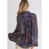 Women's Mixed Floral Print Metallic Blouse - umgee - 3 of 4