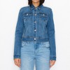 Wax Jeans Women's Basic Stone Washed Denim Jacket - 2 of 3