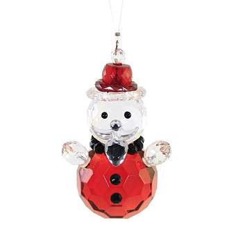 Crystal Expressions Santa Acrylic Ornament  -  One Ornament 3 Inches -  Jolly St Nick Chistmas  -  Acryx171  -  Plastic  -  Red