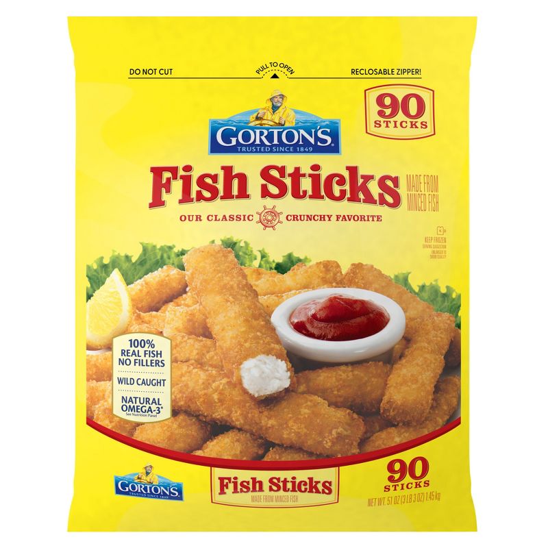 Gorton&#39;s Crunchy Breaded Fish Sticks Club Pack - Frozen - 51oz, 1 of 10