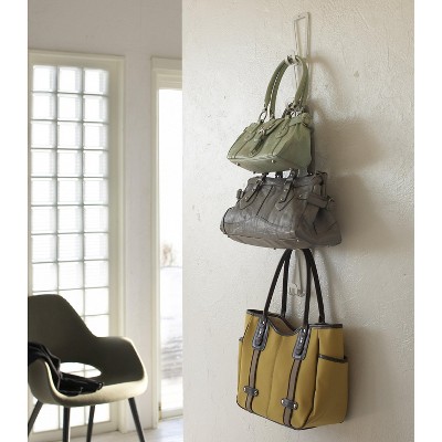 White Steel Chain Link Bag Holder Organizer